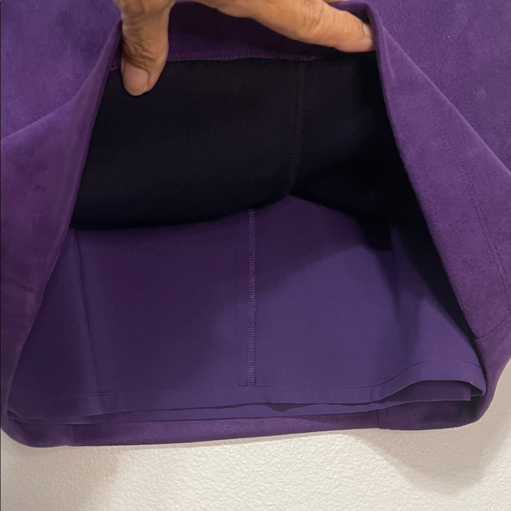 WHBM Skirt Faux Suede Lined Purple Size 00 Waist 14” Length 18.5” EUC - Picture 4 of 7